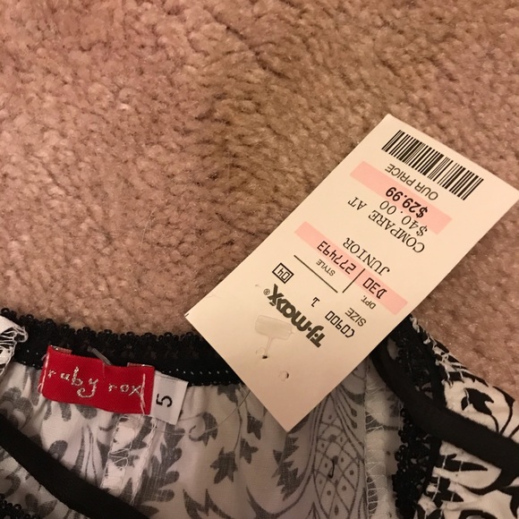 Strapless cotton black white print tulle petticoat - Picture 9 of 11